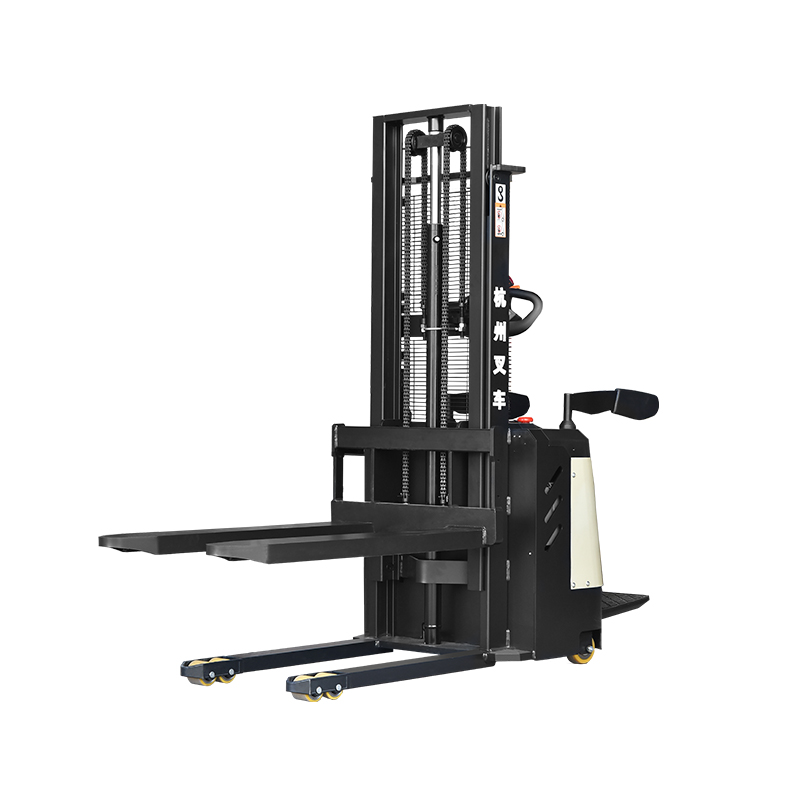 2 tonelada stand-on electric pallet stacker lift 3m
