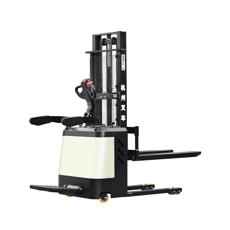 1.5 tonelada stand-on electric pallet stacker lift 3m